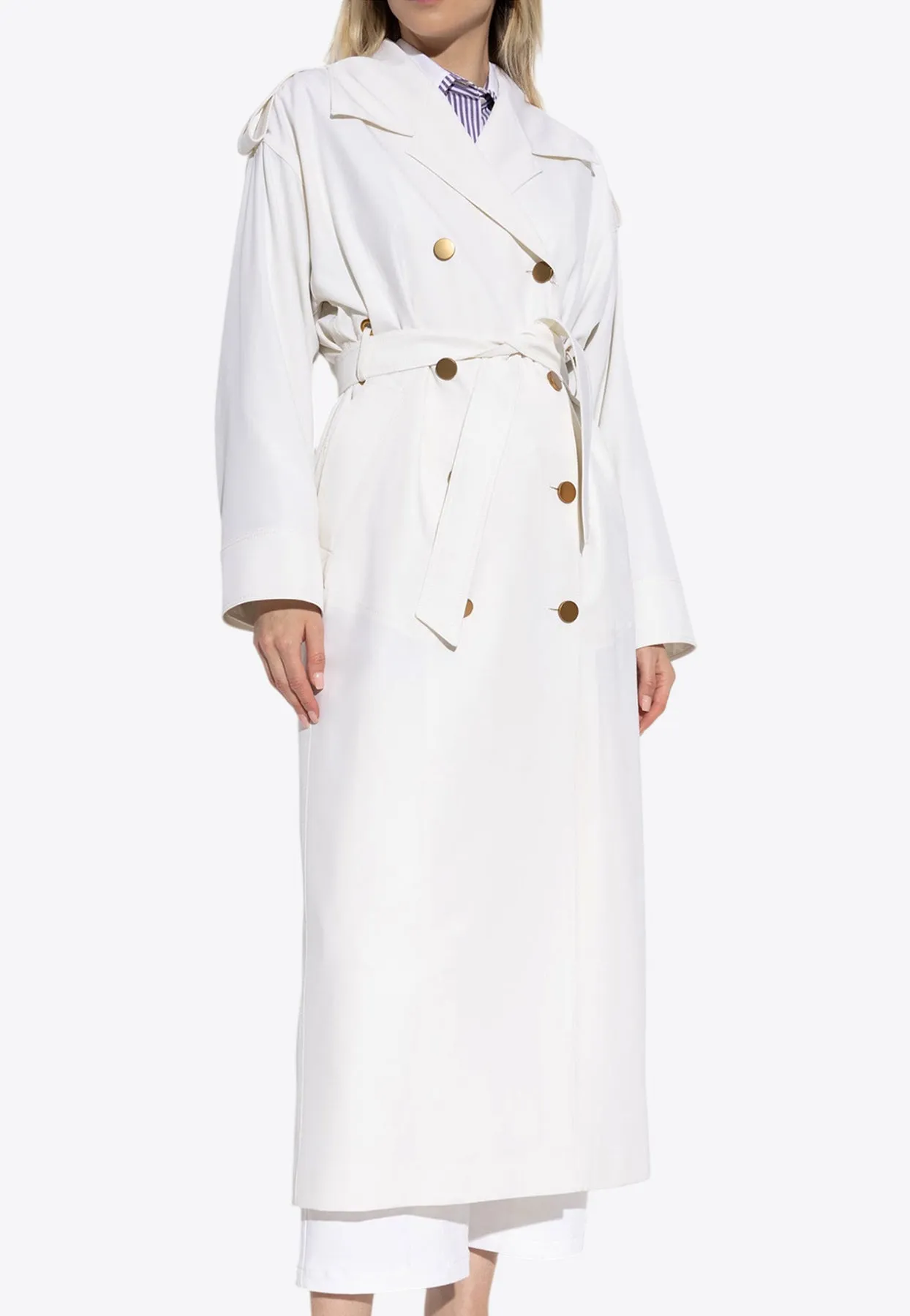 Tirana Double-Breasted Wool Trench Coat