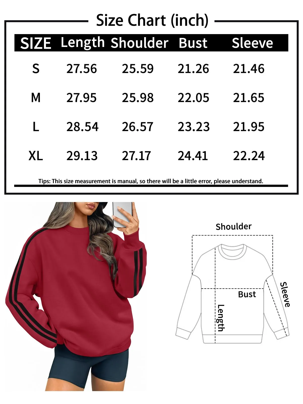 Trendy Queen Sweatshirt for Women Oversized Crewneck Striped Shirts Pullover Sweaters Fall Fashion 2024 Clothes y2k Hoodies Teen Girls Outfits Cute Long Sleeve Tops Grey