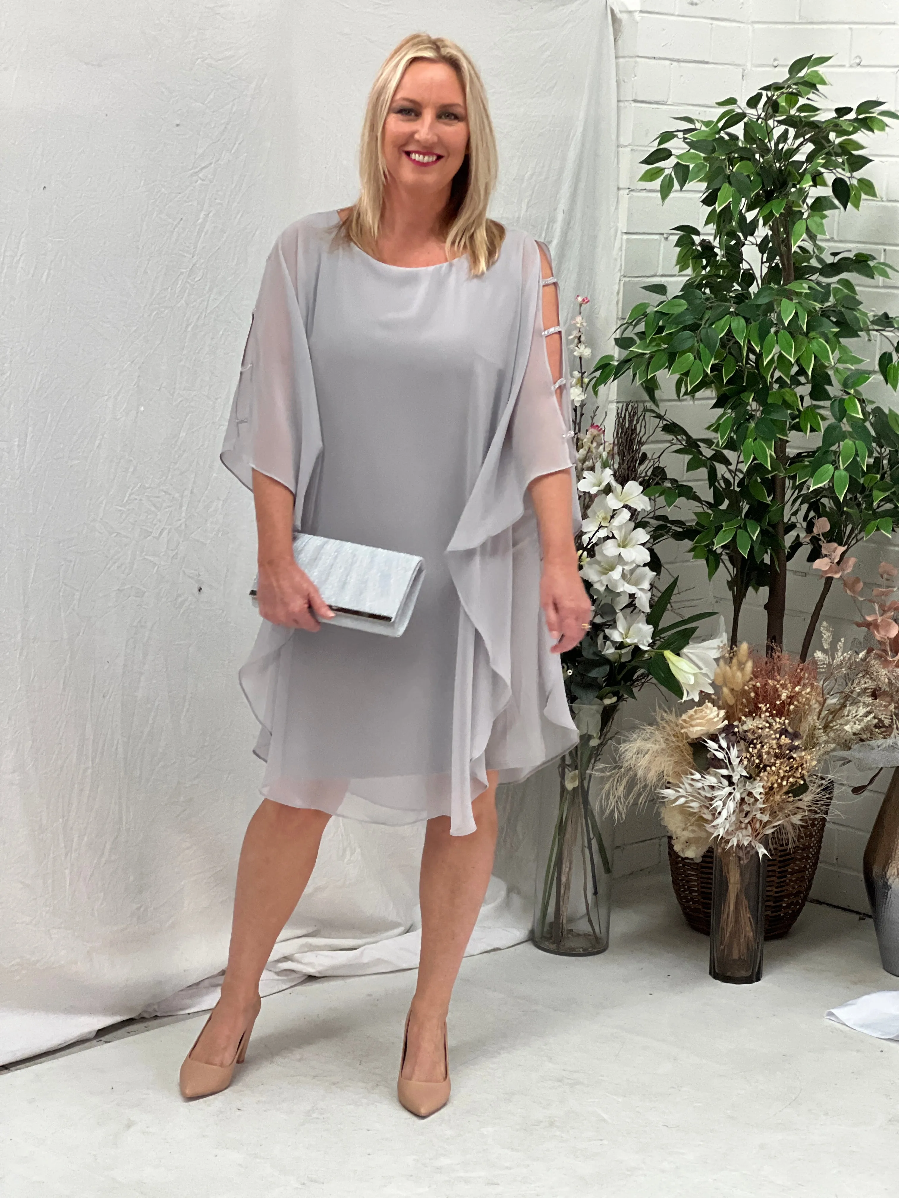 Una Silver Evening Dress