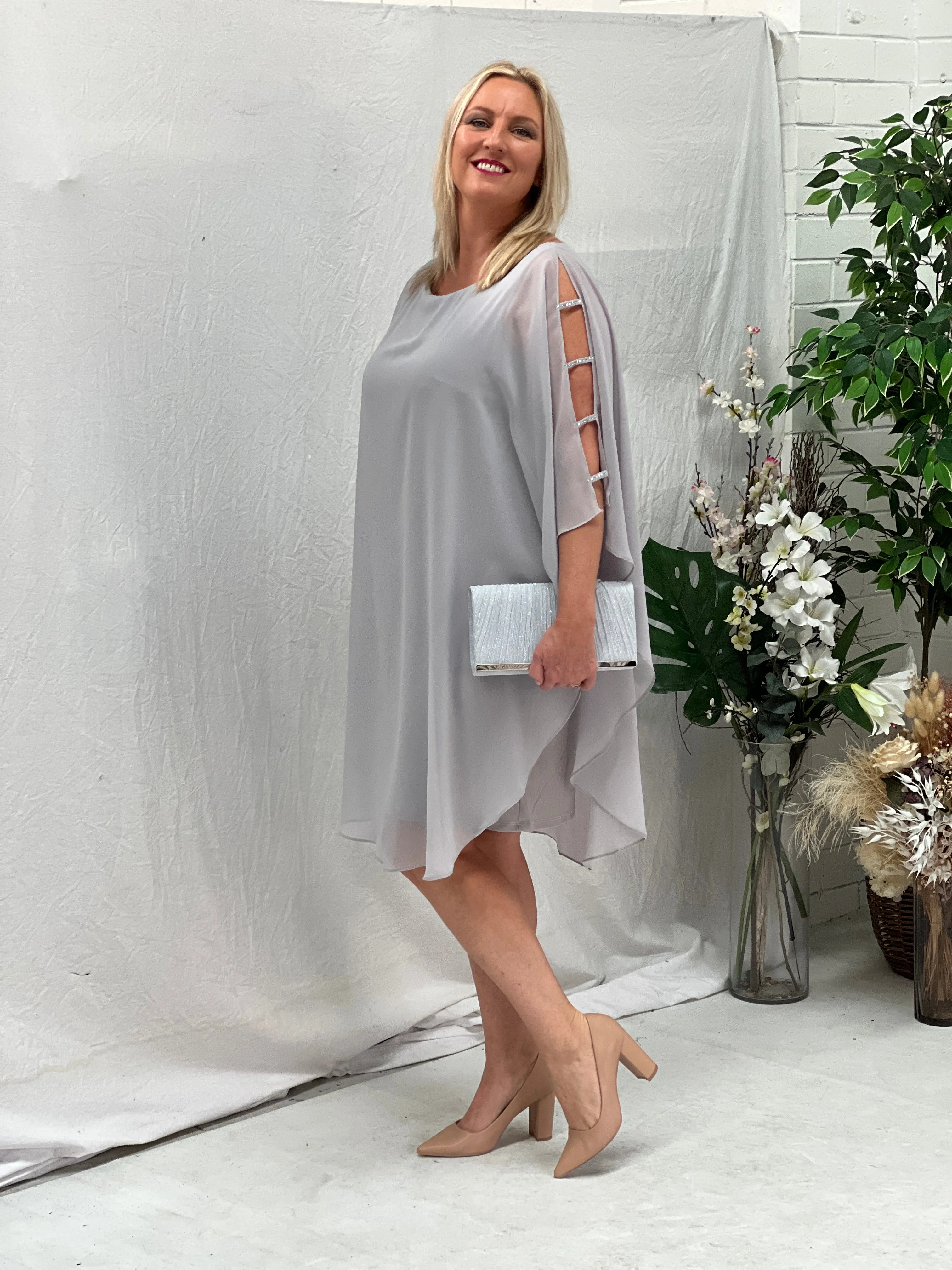 Una Silver Evening Dress