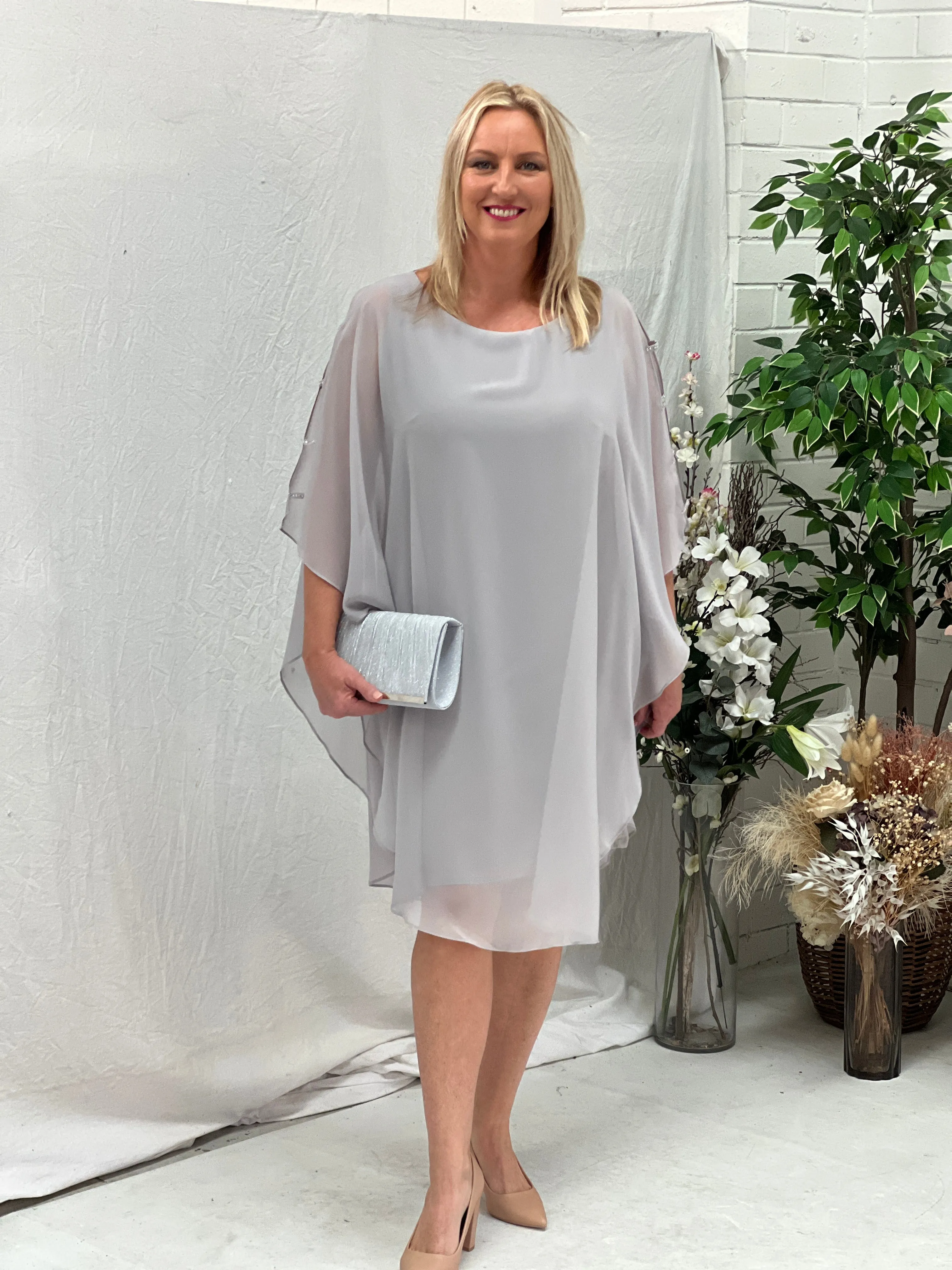Una Silver Evening Dress