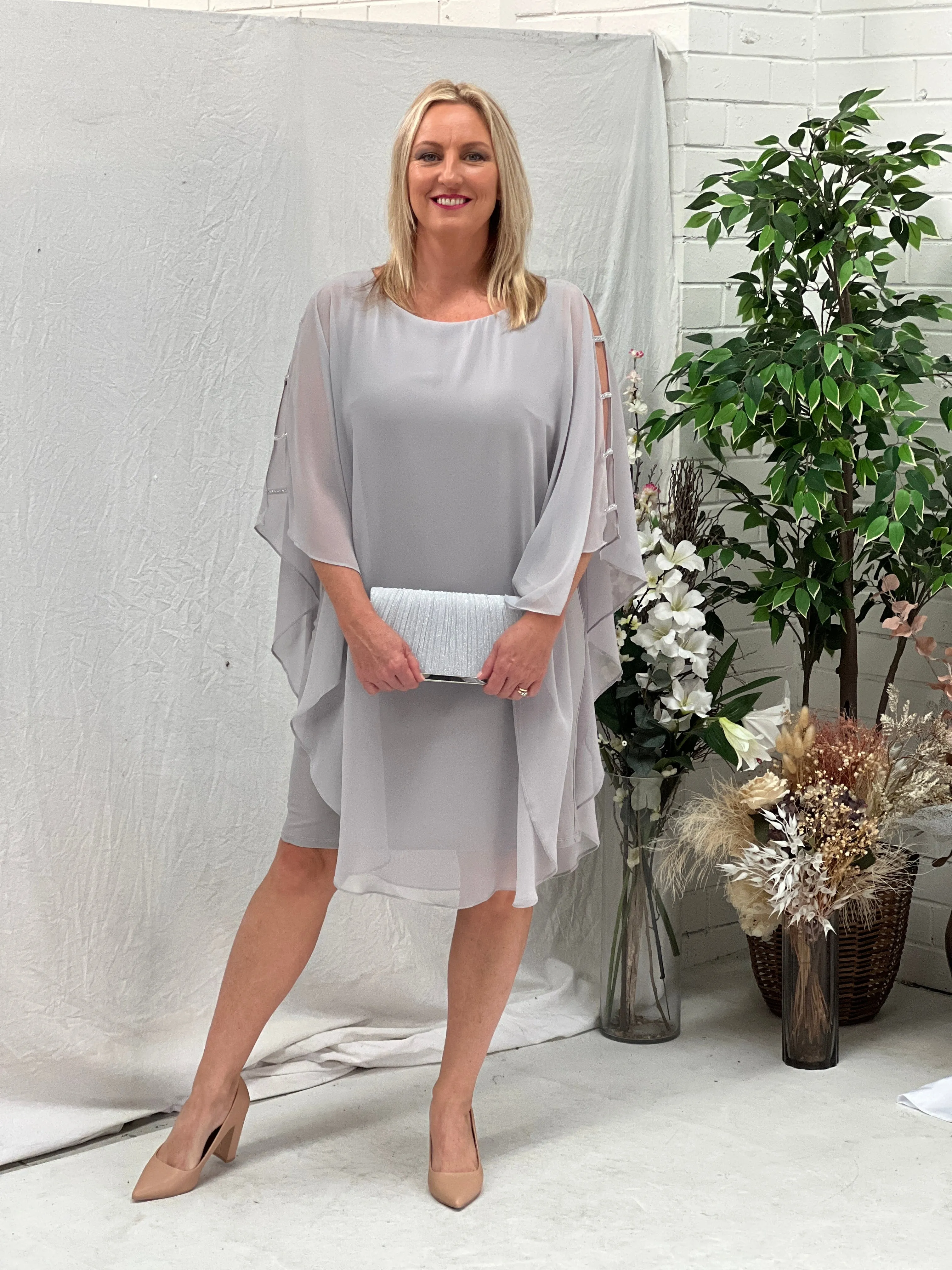 Una Silver Evening Dress