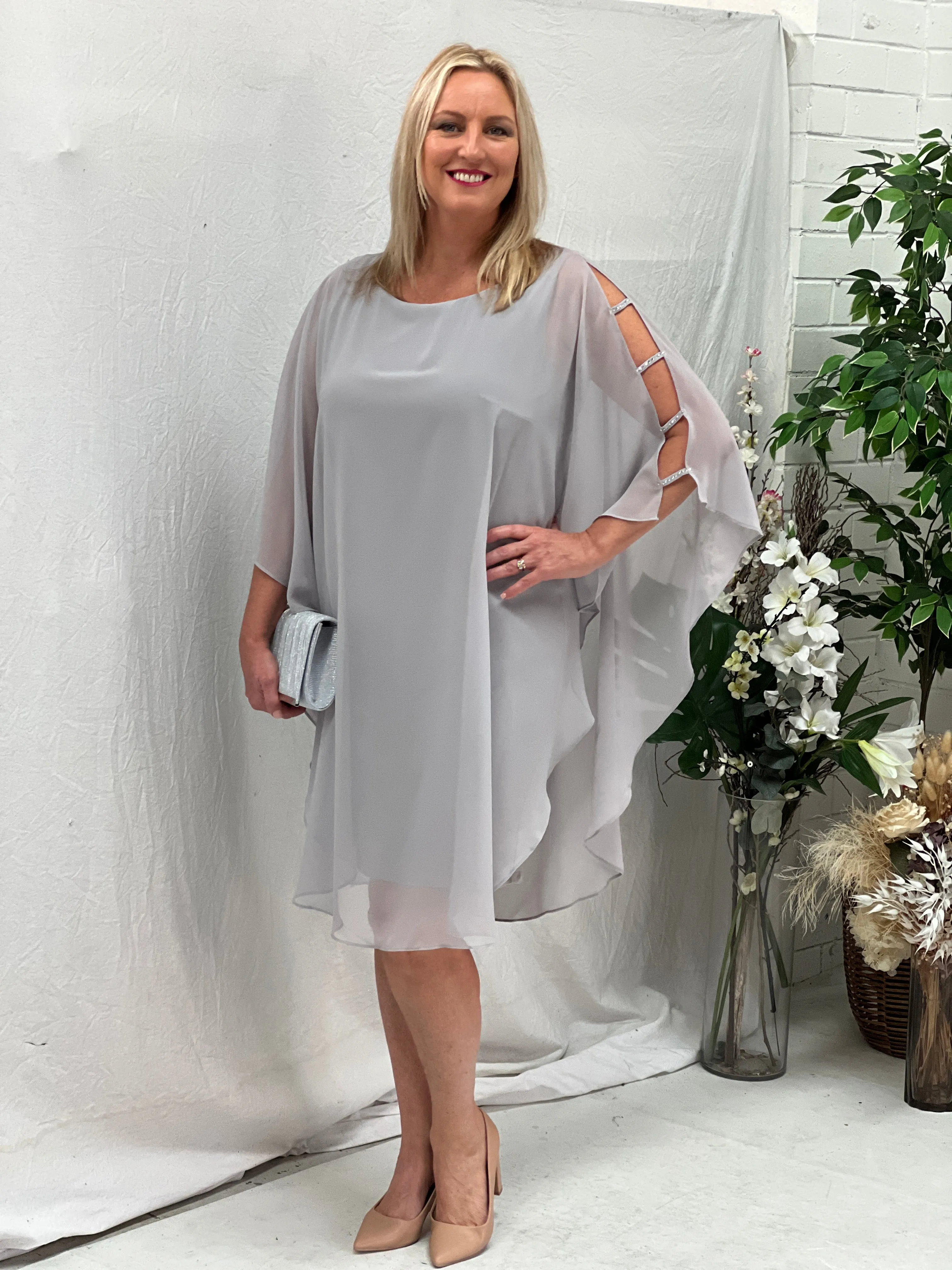 Una Silver Evening Dress