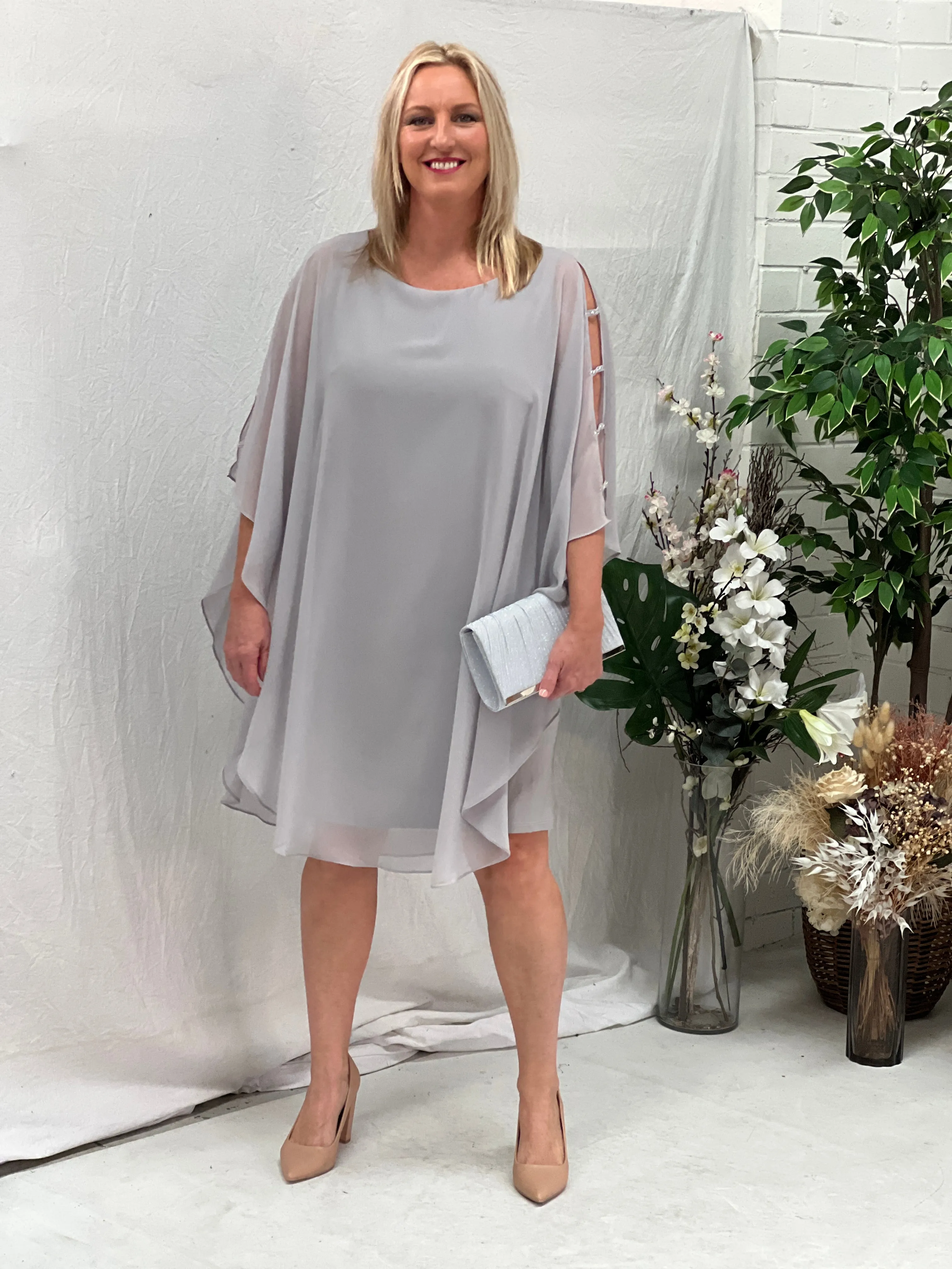 Una Silver Evening Dress