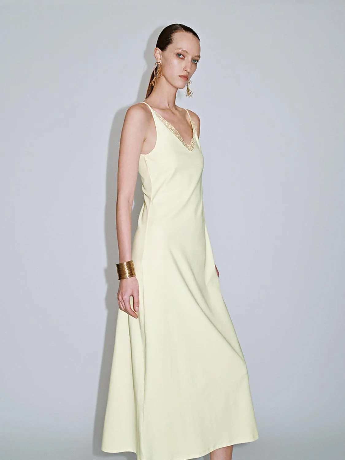 V-Neck Cami A-Line Dresses