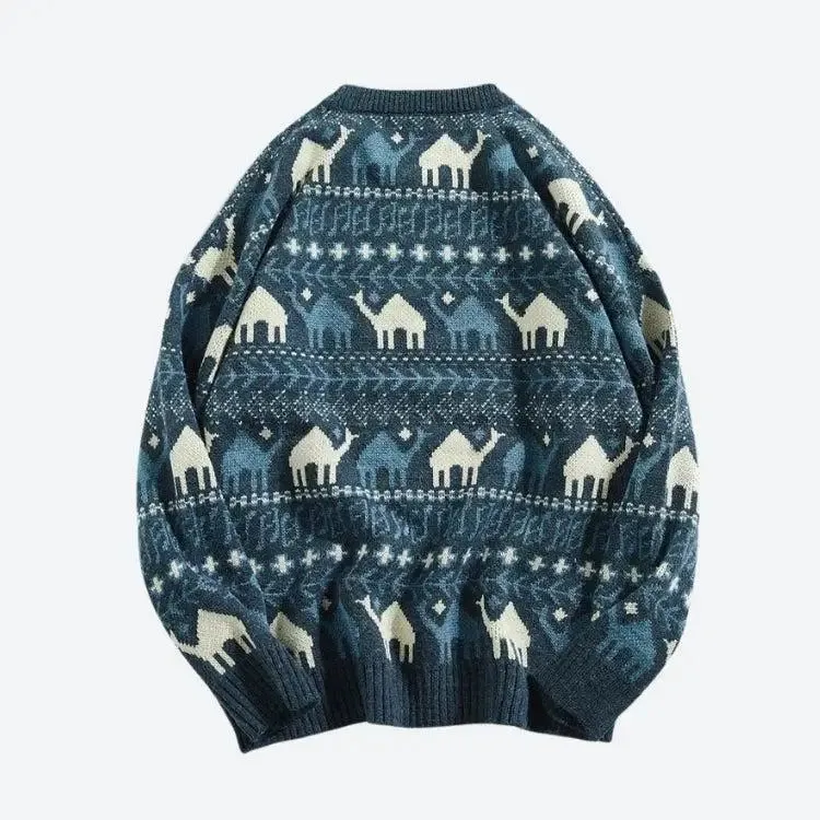 Vintage-Inspired Camel Knitted Sweater for Timeless Winter Style