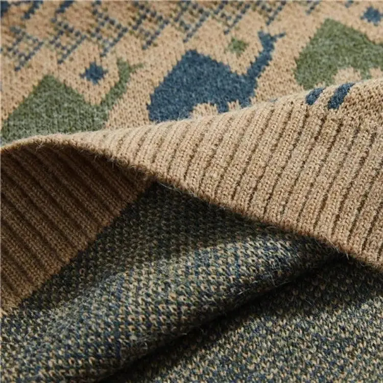 Vintage-Inspired Camel Knitted Sweater for Timeless Winter Style