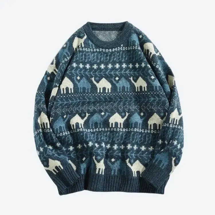 Vintage-Inspired Camel Knitted Sweater for Timeless Winter Style