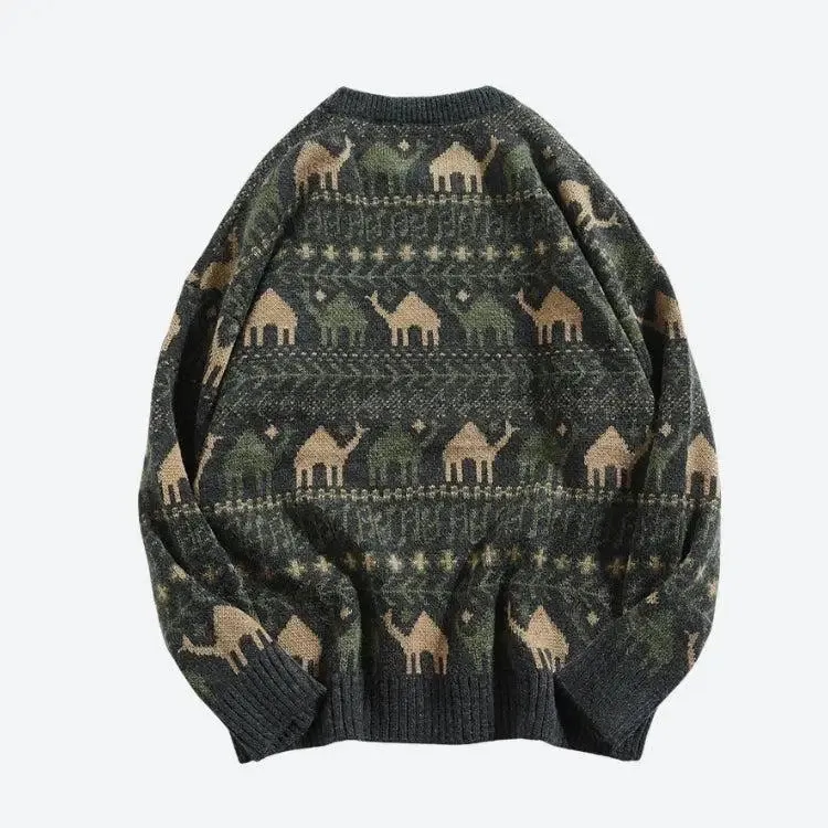 Vintage-Inspired Camel Knitted Sweater for Timeless Winter Style