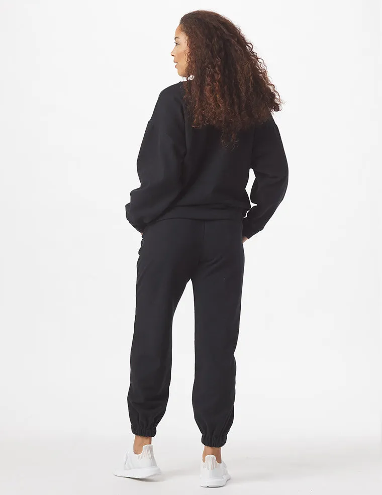 Vintage Oversized Crew: Black