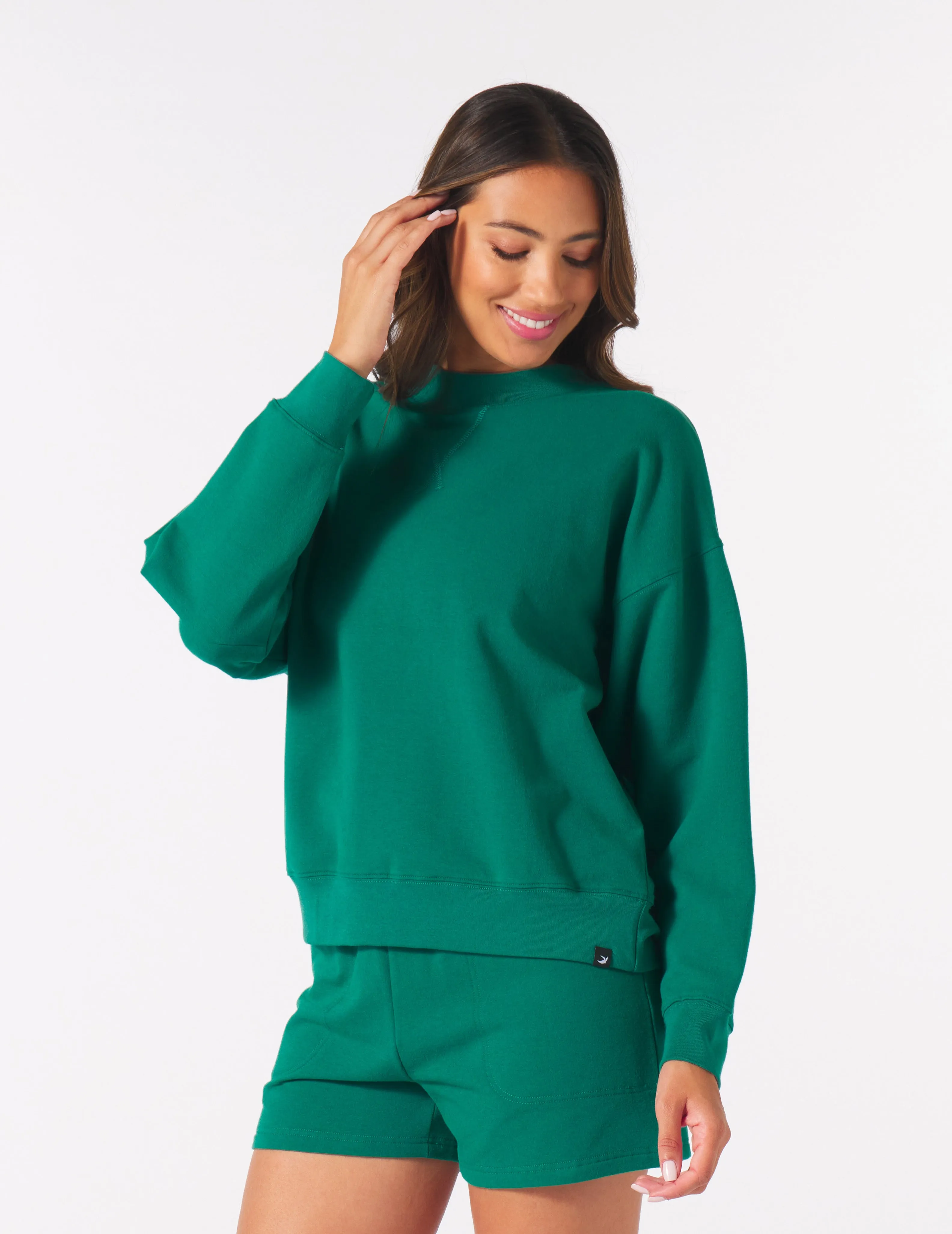 Vintage Oversized Crew: Emerald