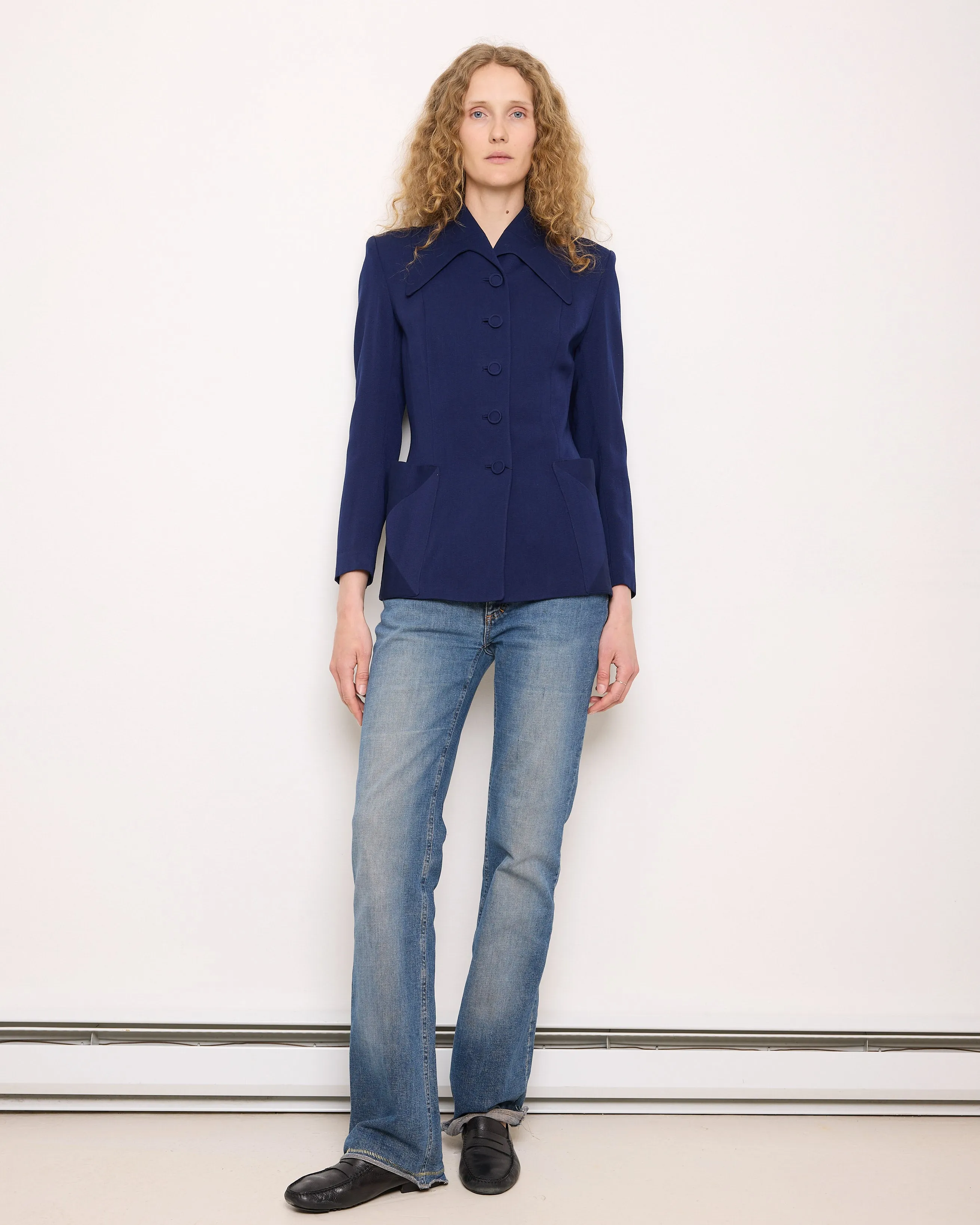 Vintage Tailored Navy Blazer