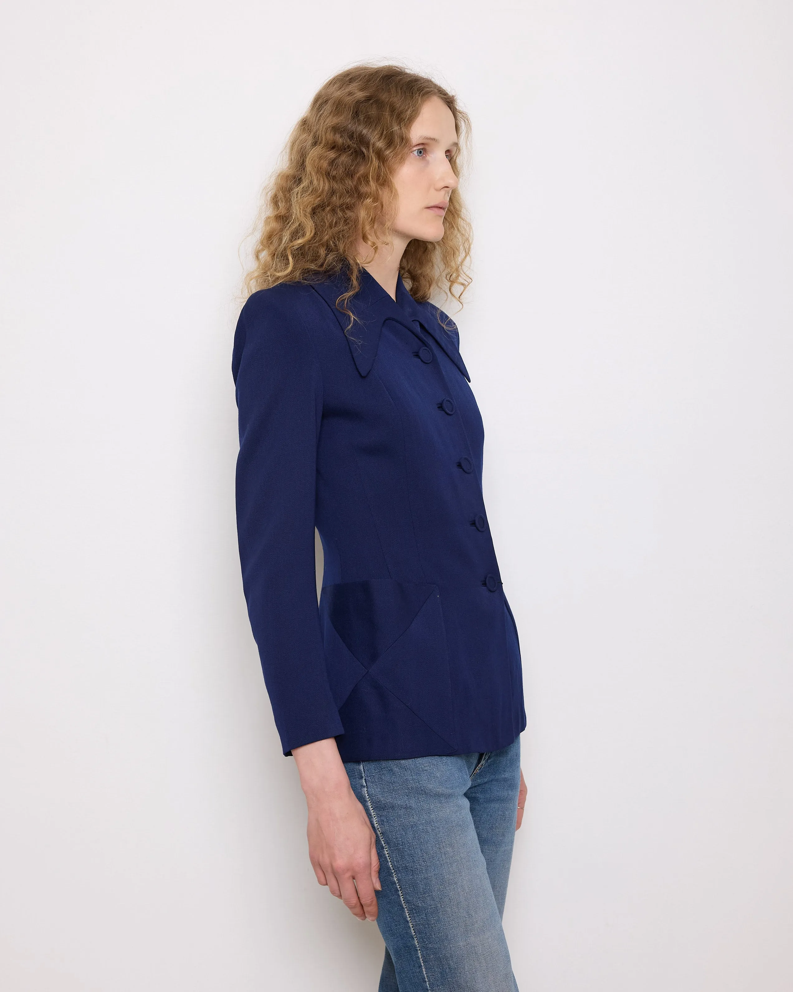 Vintage Tailored Navy Blazer