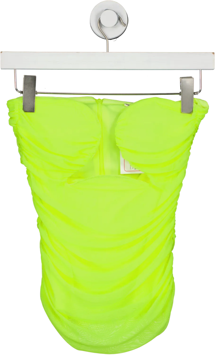 Welcome to the Love Club Structured heart Yellow Mesh Top UK XS