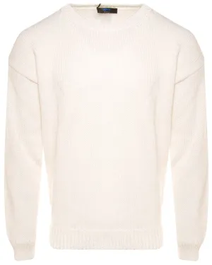White Oversized Crewneck Sweater