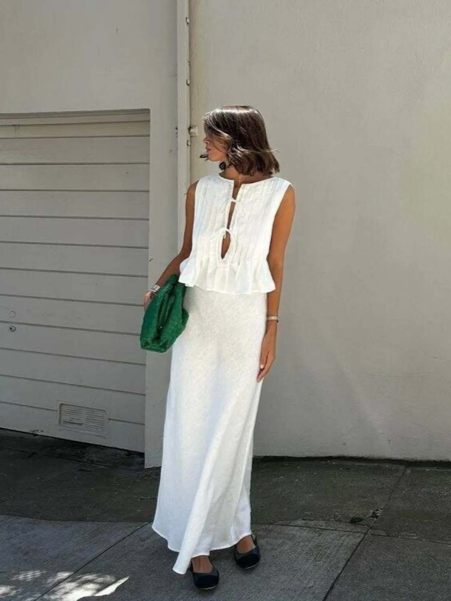 White Tie Up Blouse