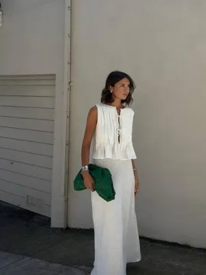 White Tie Up Blouse