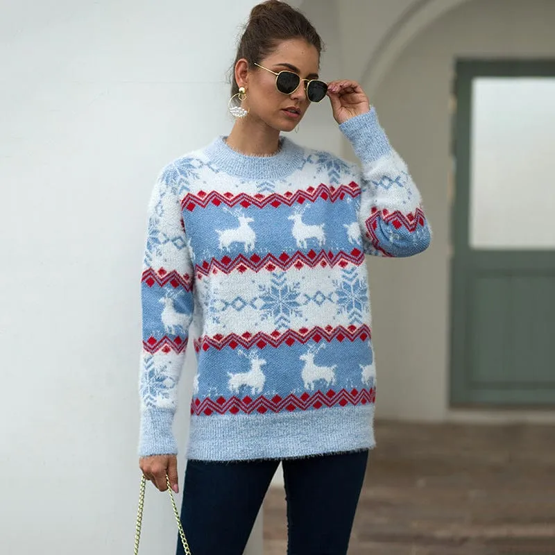 Winter Sweater with Deer in Multiple Colours