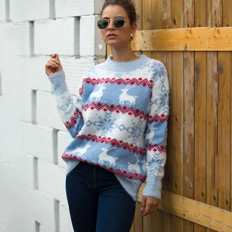 Winter Sweater with Deer in Multiple Colours
