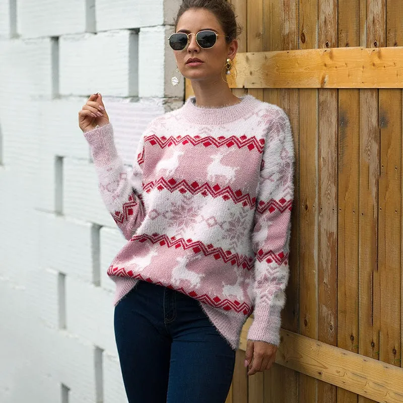 Winter Sweater with Deer in Multiple Colours