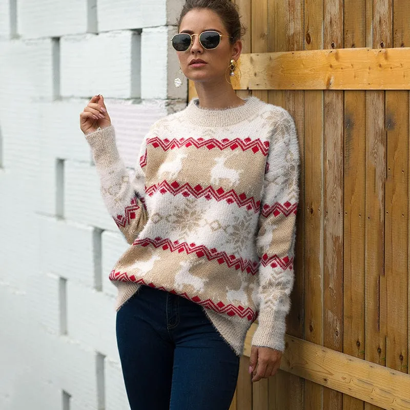 Winter Sweater with Deer in Multiple Colours