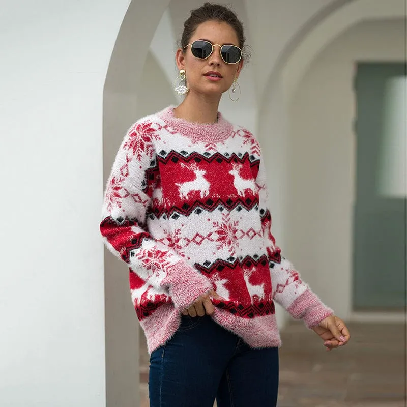 Winter Sweater with Deer in Multiple Colours