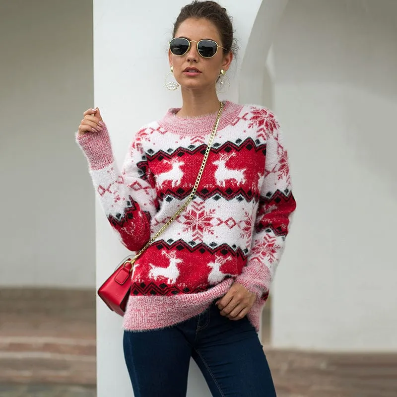 Winter Sweater with Deer in Multiple Colours