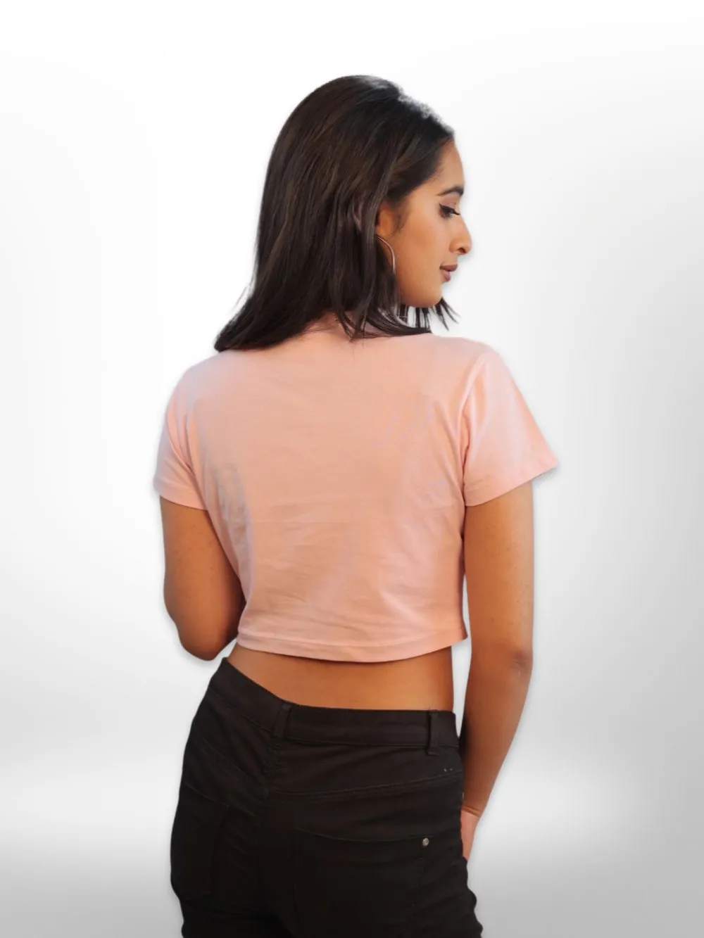 Women Cut Out Crop Tops Half Sleeve