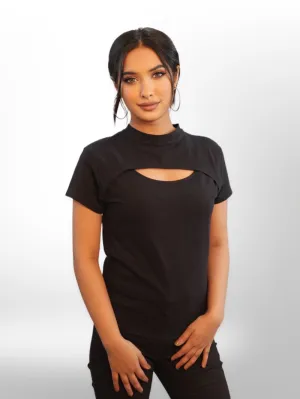 Women Cut Out Tops Half Sleeve