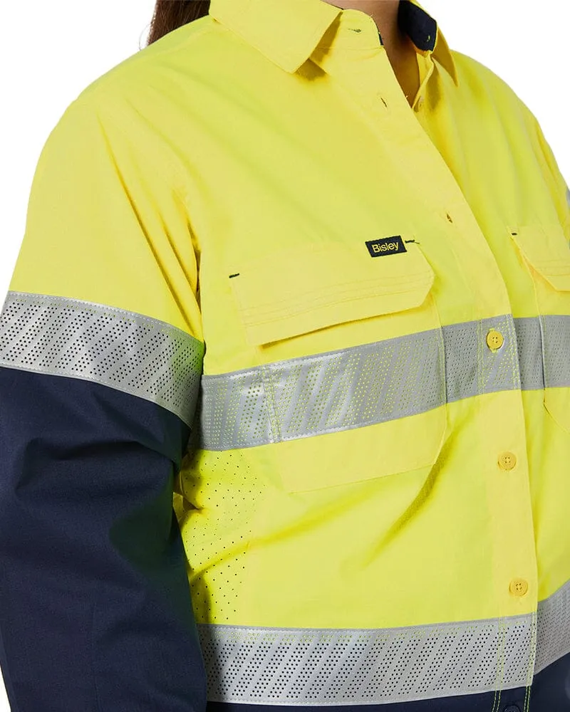 Womens X Airflow Hi Vis Taped Stretch Ripstop Shirt * - Yellow/Navy
