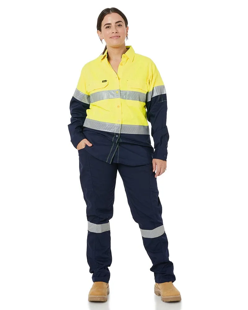 Womens X Airflow Hi Vis Taped Stretch Ripstop Shirt * - Yellow/Navy