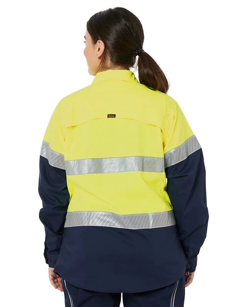 Womens X Airflow Hi Vis Taped Stretch Ripstop Shirt * - Yellow/Navy